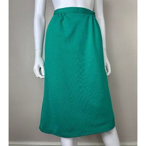Vintage 1980s Kelly Green Mid Skirt, Classic Wear Size Medium